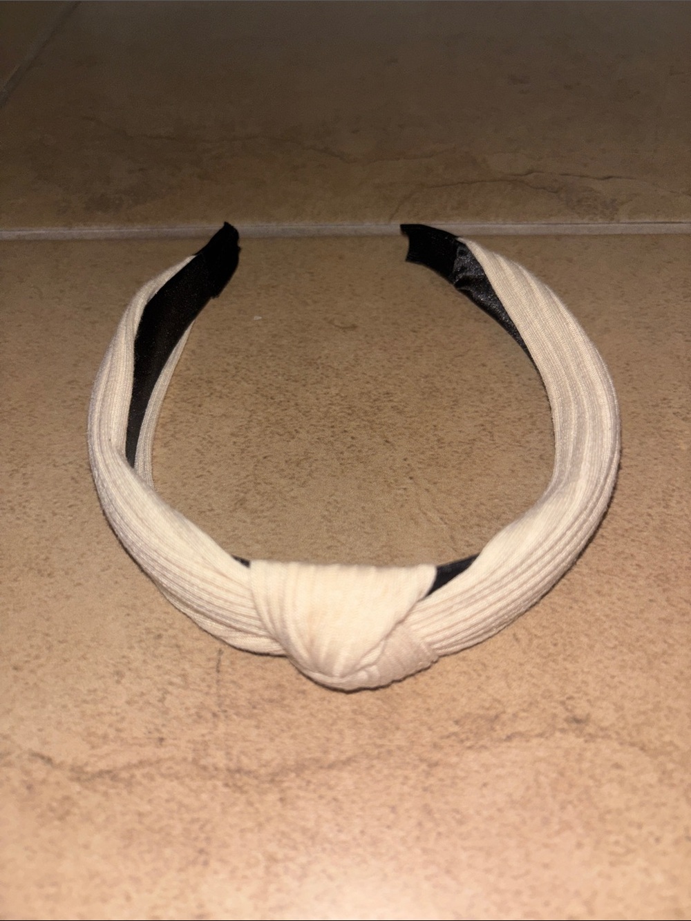 Cream Knotted Fabric Headband - Women Accessories